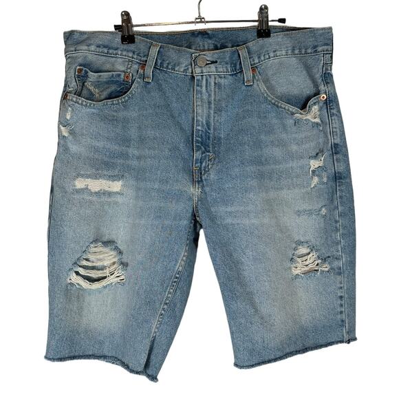 Levi's Men 511 Slim Fit Cut Off Shorts Gummy Bears Distressed Ripped 36 - Picture 3 of 11